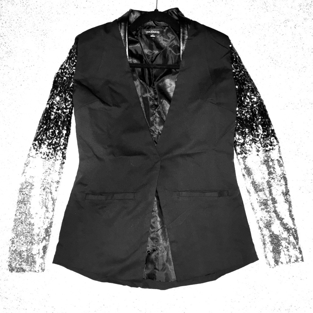Blazer with sequin sleeves (brand new; never worn) - Picture 1 of 2
